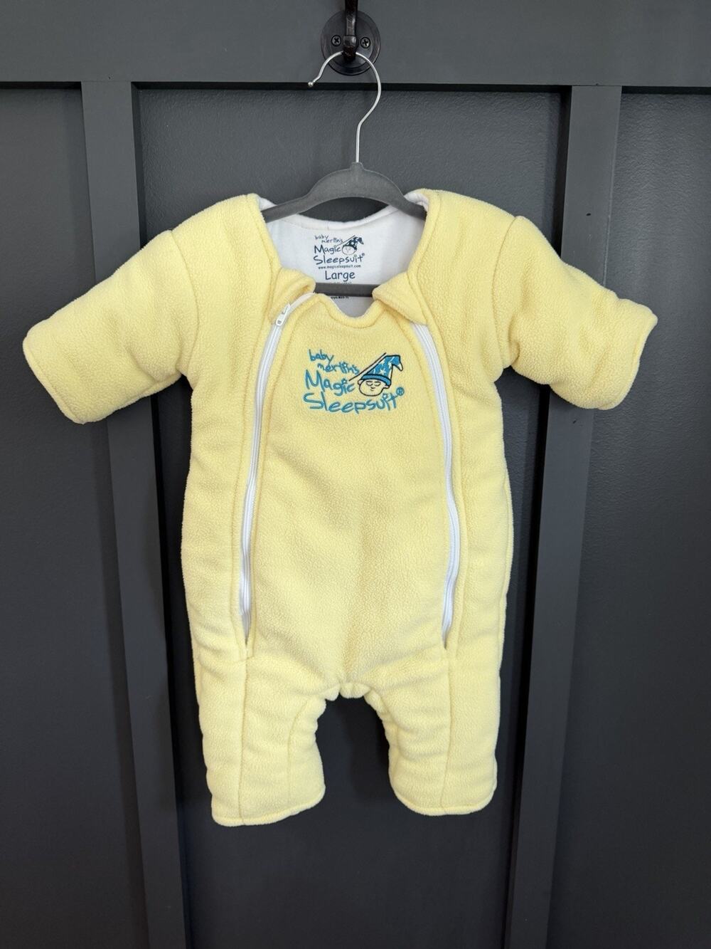 Baby Merlin's Magic Sleepsuit Yellow Cotton Swaddle Transition Size Large 6-9